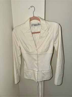 Vintage Christian Dior White Blazer Jacket